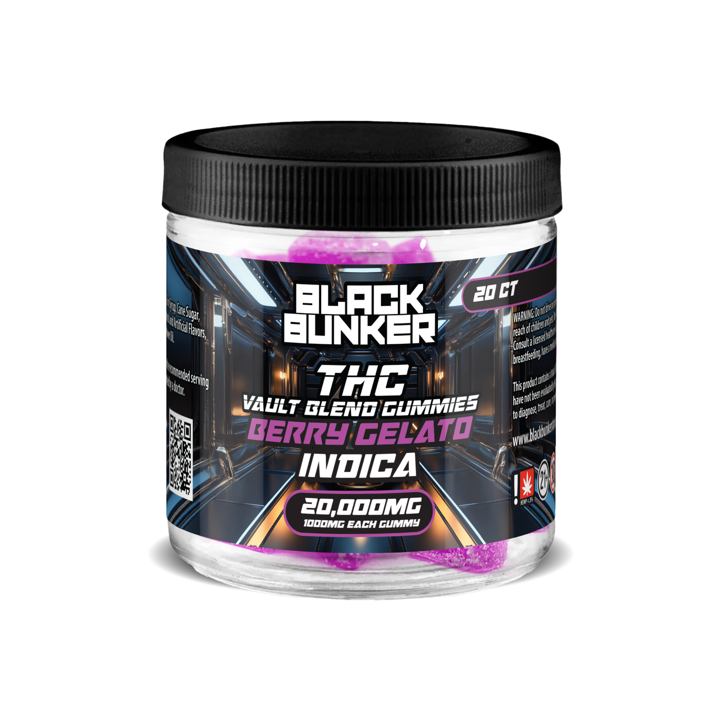 Black Bunker Vault Blend Gummies - (20 x 1,000MG)