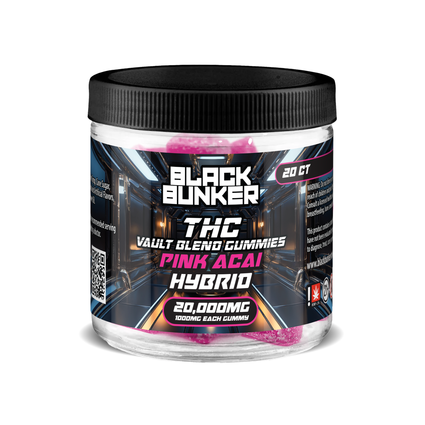 Black Bunker Vault Blend Gummies - (20 x 1,000MG)